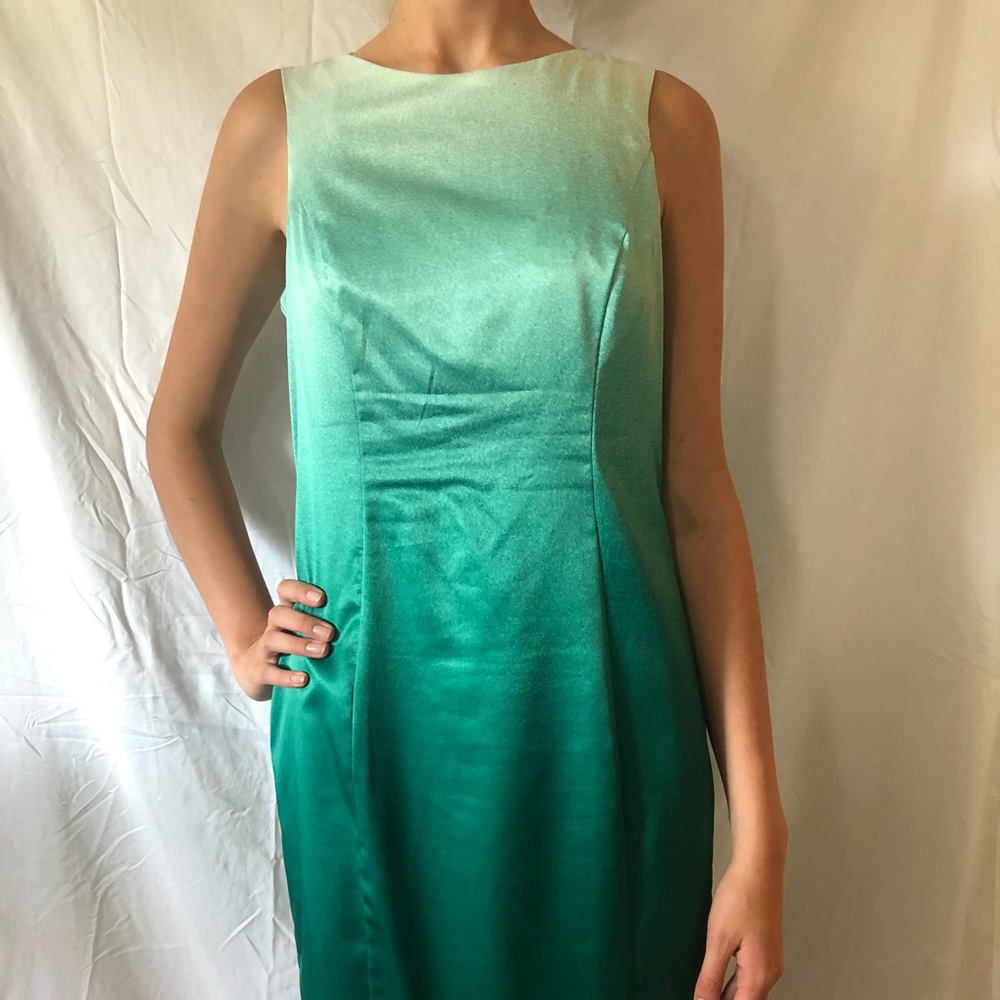 Woman’s green dress